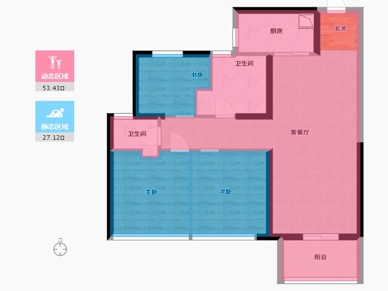 河南省-郑州市-建海当代公园阅MOMΛ-71.20-户型库-动静分区