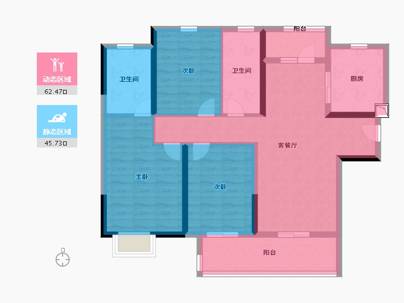 河南省-郑州市-正弘中央公园-96.00-户型库-动静分区