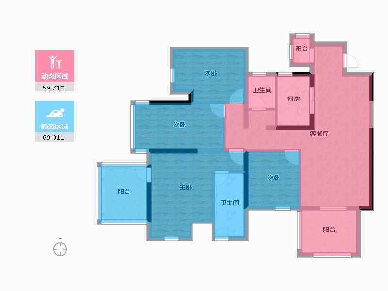 广西壮族自治区-南宁市-华发国宾壹号-114.60-户型库-动静分区