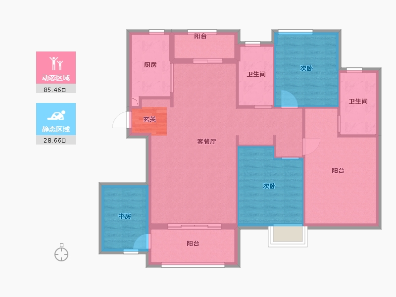 福建省-厦门市-国贸天成一二期-103.20-户型库-动静分区