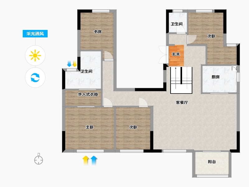 福建省-厦门市-融侨铂樾府-136.00-户型库-采光通风