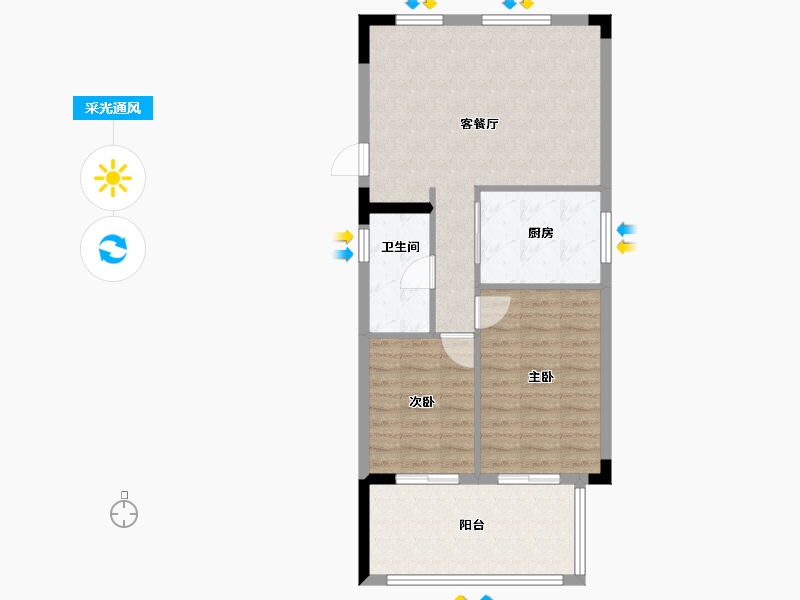 广东省-惠州市-中海汤泉-70.02-户型库-采光通风