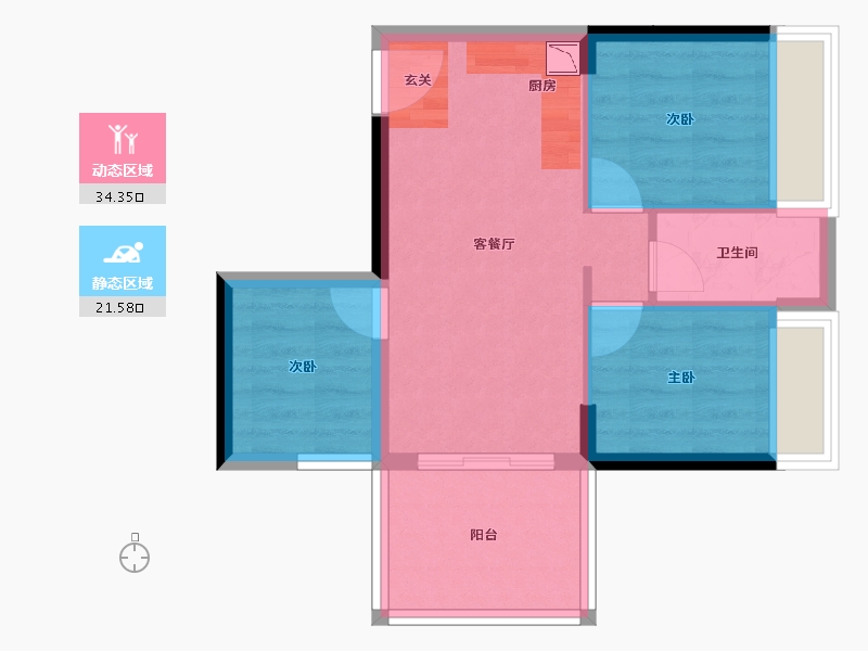 广东省-湛江市-凯旋名居-49.59-户型库-动静分区