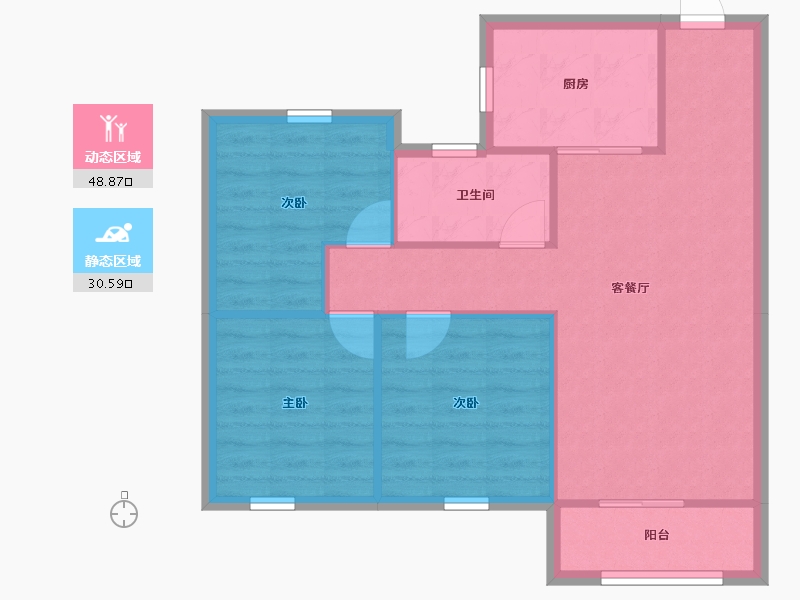 浙江省-金华市-义乌世贸璀璨之城-72.09-户型库-动静分区