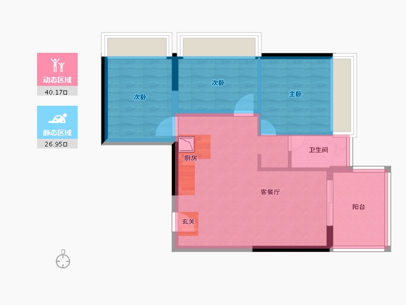 广东省-湛江市-凯旋名居-59.64-户型库-动静分区