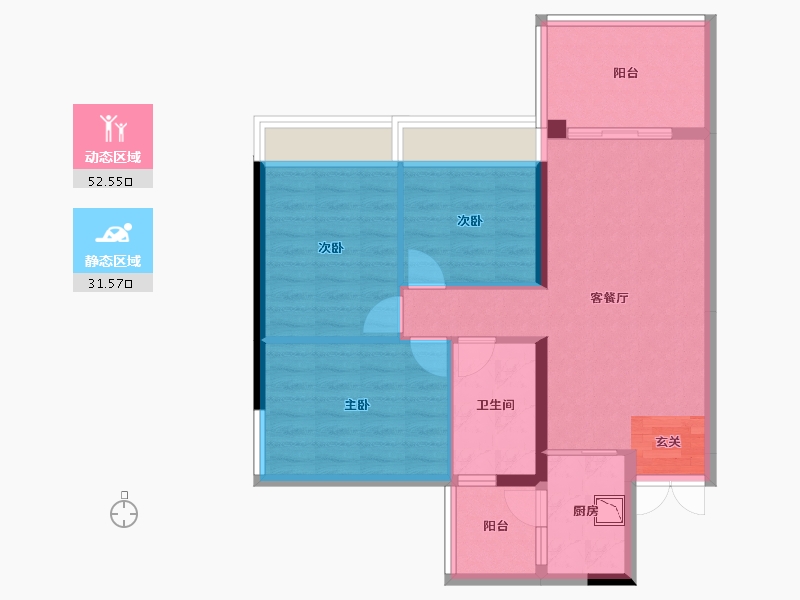 广东省-湛江市-凯旋名居-75.00-户型库-动静分区