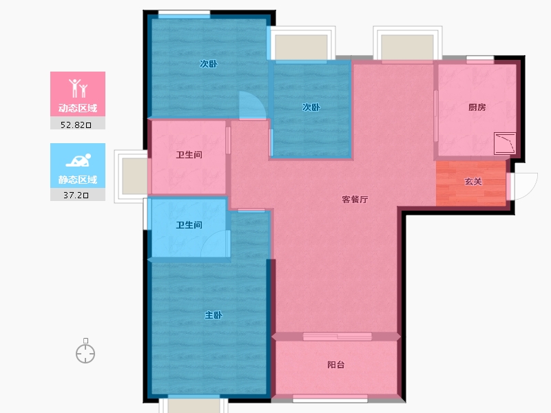 福建省-厦门市-特房樾琴湾-80.80-户型库-动静分区