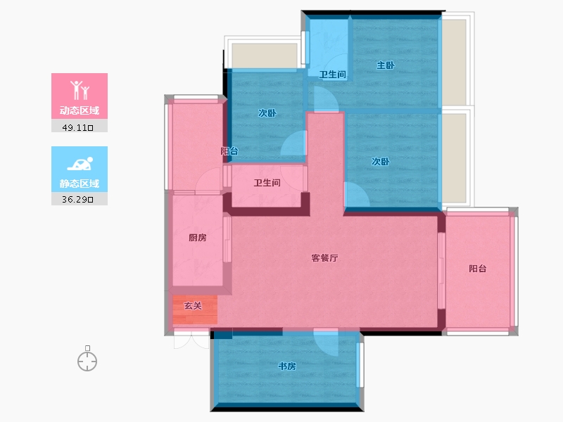 广东省-湛江市-凯旋名居-75.16-户型库-动静分区