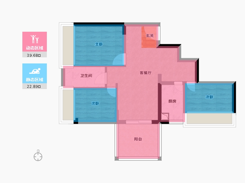 广东省-湛江市-凯旋名居-54.45-户型库-动静分区