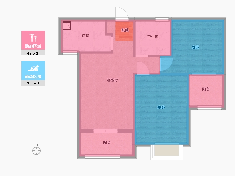 福建省-厦门市-国贸天成一二期-61.60-户型库-动静分区