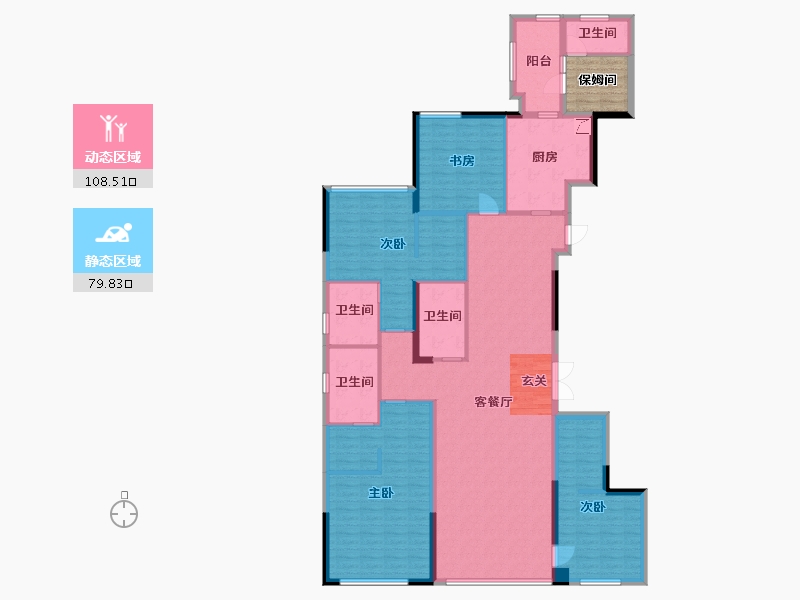 福建省-厦门市-中骏・天宸-176.00-户型库-动静分区