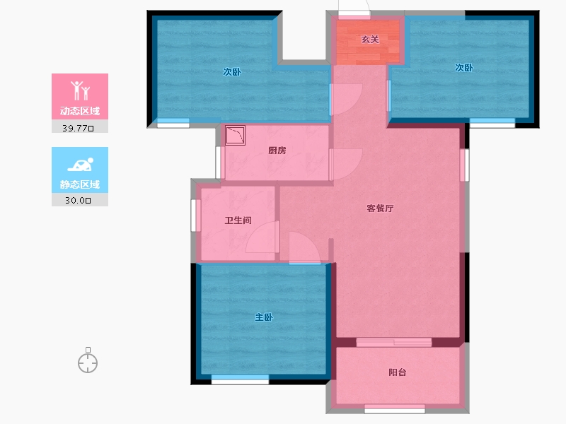 福建省-厦门市-保利|世茂|联发|中骏・中央公园-61.59-户型库-动静分区