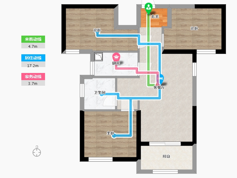 福建省-厦门市-保利|世茂|联发|中骏・中央公园-61.59-户型库-动静线