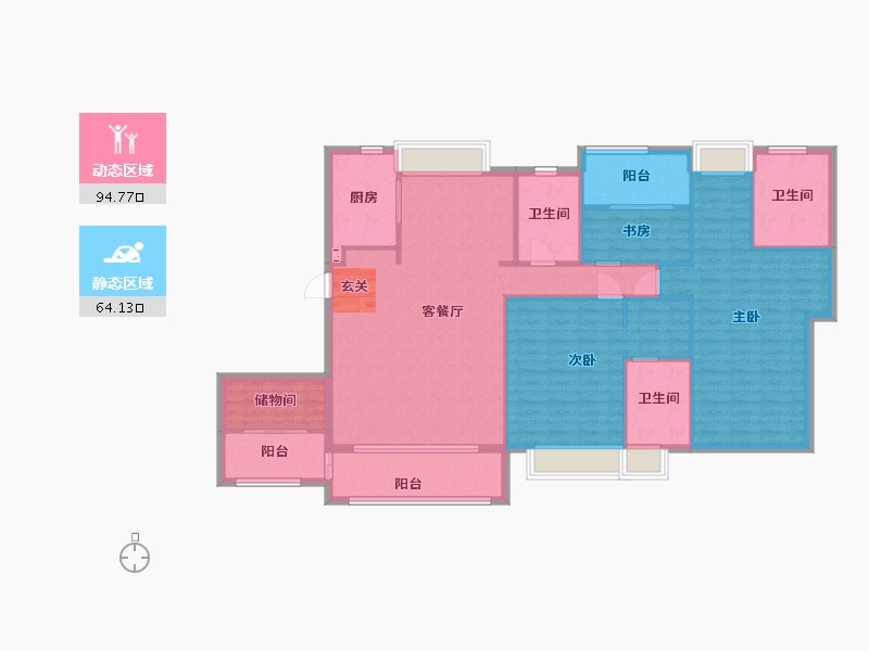 福建省-厦门市-国贸天成一二期-145.58-户型库-动静分区