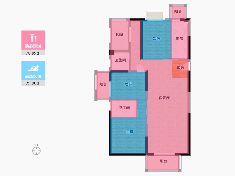 广西壮族自治区-南宁市-荣顾书香门第-102.61-户型库-动静分区