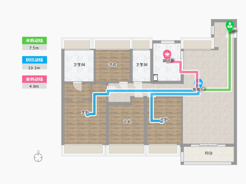 上海-上海市-中海臻如府-124.80-户型库-动静线