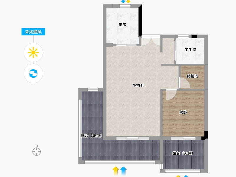 广东省-惠州市-碧桂园十里江南-78.82-户型库-采光通风