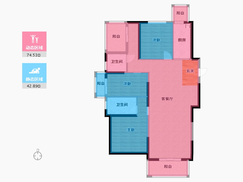 广西壮族自治区-南宁市-荣顾书香门第-104.84-户型库-动静分区