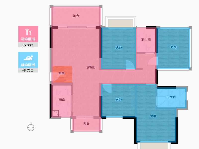 广西壮族自治区-南宁市-振业启航城-94.23-户型库-动静分区