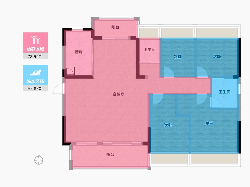 广东省-惠州市-碧桂园十里江南-109.25-户型库-动静分区