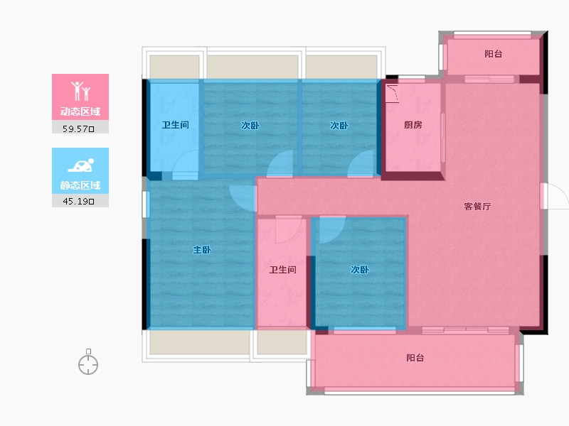 广东省-惠州市-碧桂园十里江南-93.79-户型库-动静分区