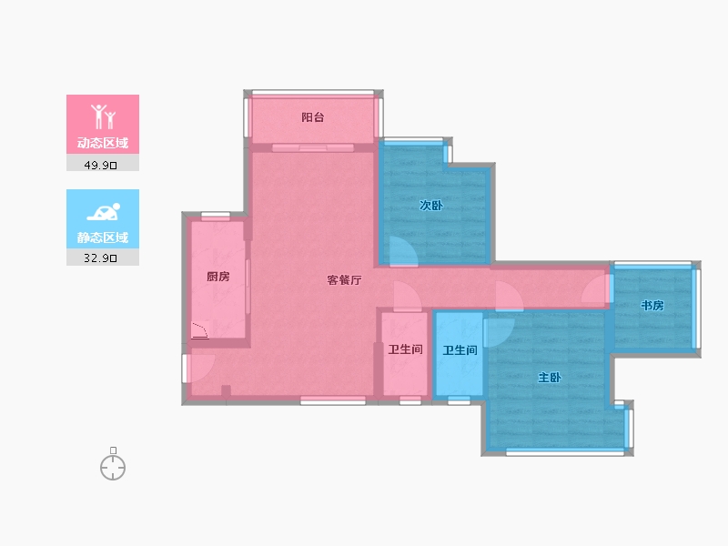 广东省-深圳市-桑泰龙樾-72.90-户型库-动静分区