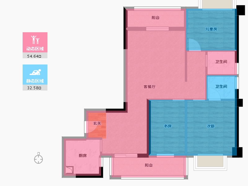 广西壮族自治区-南宁市-宋都江韵朝阳-77.09-户型库-动静分区