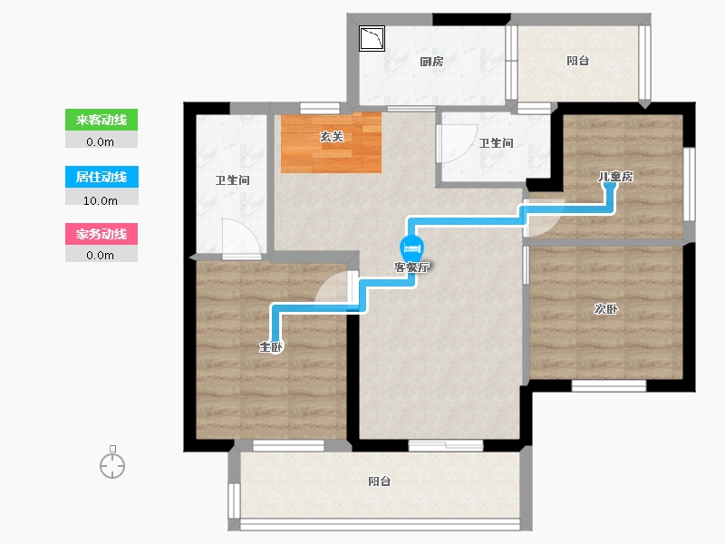 广西壮族自治区-南宁市-宋都江韵朝阳-74.91-户型库-动静线