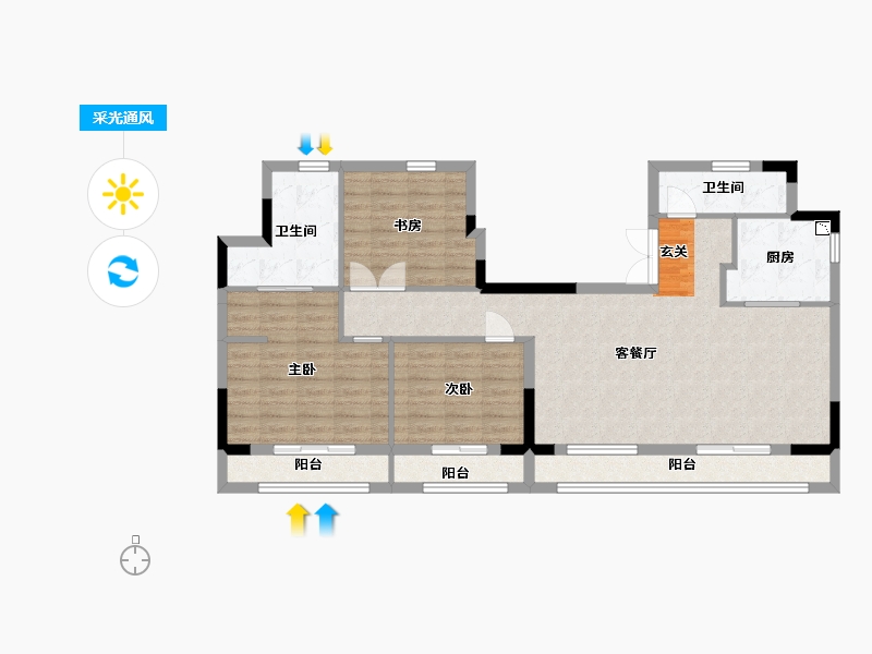 福建省-厦门市-融侨铂樾府-103.20-户型库-采光通风