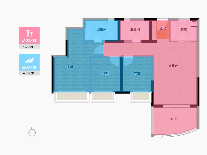 广东省-湛江市-鼎龙湾国际海洋度假区-88.80-户型库-动静分区