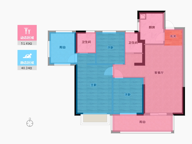 广西壮族自治区-南宁市-中南十洲-81.75-户型库-动静分区