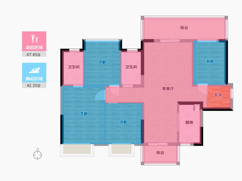 广西壮族自治区-南宁市-悦桂融创云图之城-97.61-户型库-动静分区