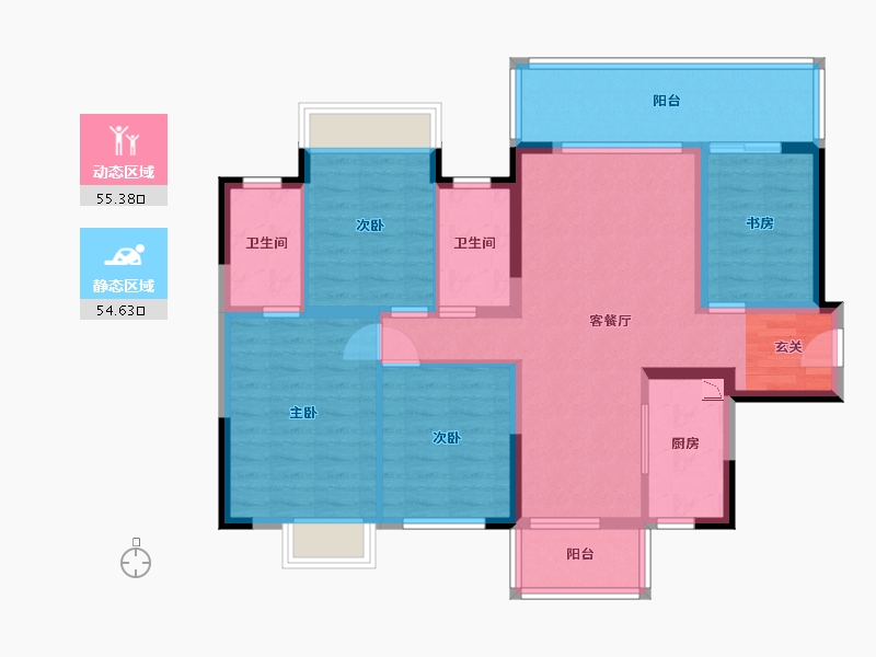 广西壮族自治区-南宁市-悦桂融创云图之城-97.84-户型库-动静分区