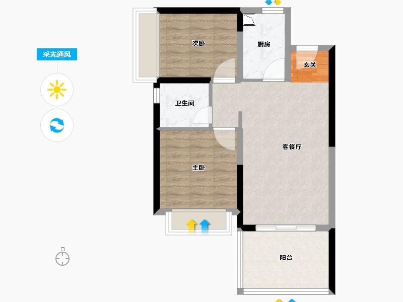 广东省-湛江市-鼎龙湾国际海洋度假区-61.60-户型库-采光通风