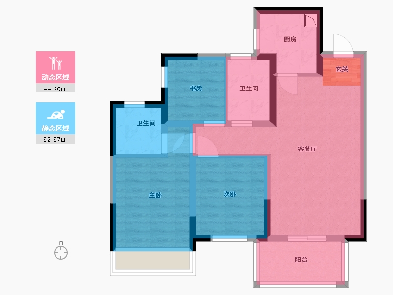 广西壮族自治区-南宁市-悦桂融创云图之城-67.73-户型库-动静分区