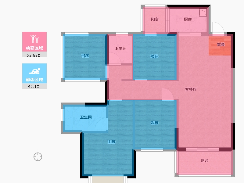 广西壮族自治区-南宁市-振业启航城-86.73-户型库-动静分区