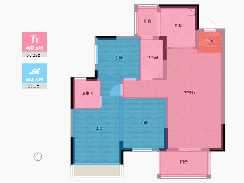 广西壮族自治区-南宁市-悦桂融创云图之城-78.58-户型库-动静分区