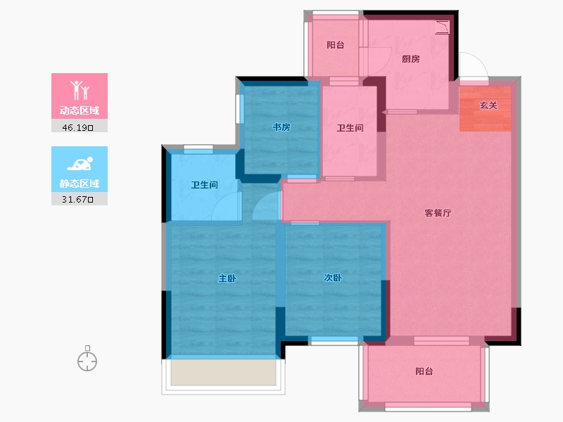 广西壮族自治区-南宁市-悦桂融创云图之城-68.20-户型库-动静分区