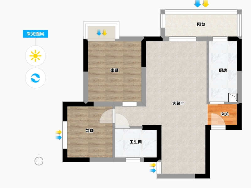 广西壮族自治区-南宁市-悦桂融创云图之城-58.21-户型库-采光通风