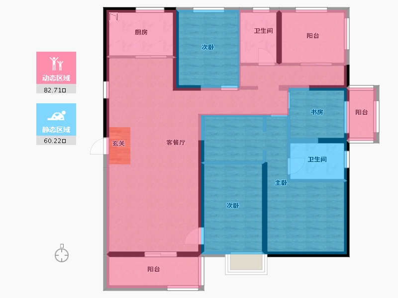 广西壮族自治区-南宁市-荣顾书香门第-127.68-户型库-动静分区