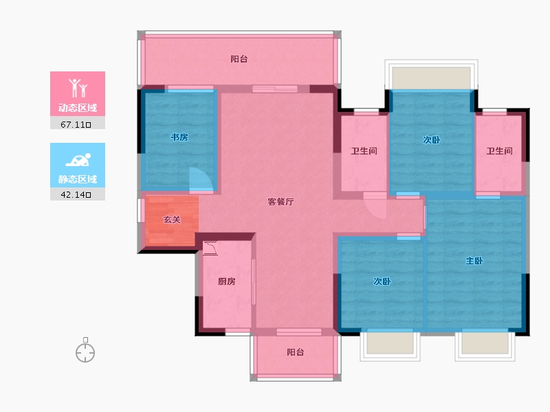 广西壮族自治区-南宁市-悦桂融创云图之城-96.75-户型库-动静分区