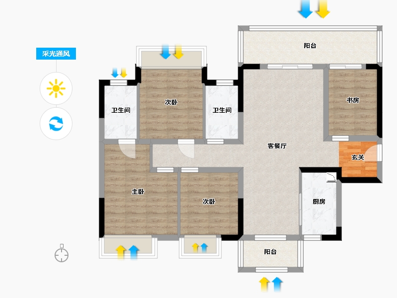 广西壮族自治区-南宁市-悦桂融创云图之城-99.47-户型库-采光通风