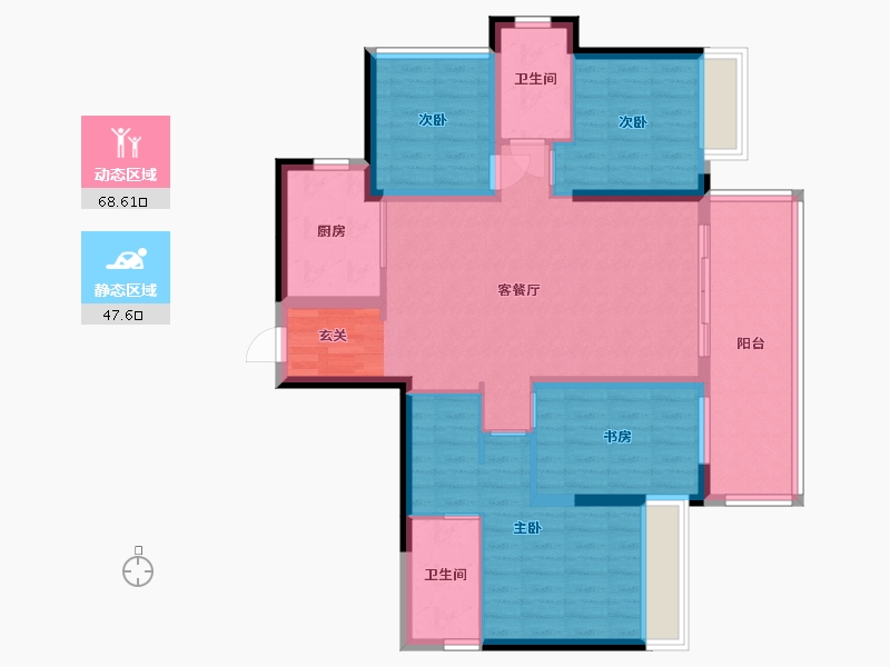 广西壮族自治区-南宁市-世茂金科博翠江山-104.15-户型库-动静分区