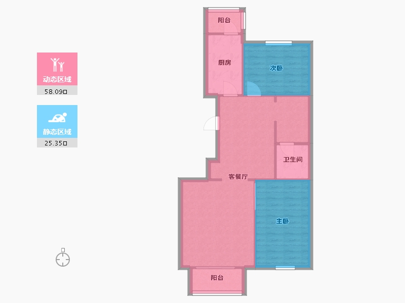 河北省-唐山市-景泰翰林-75.82-户型库-动静分区