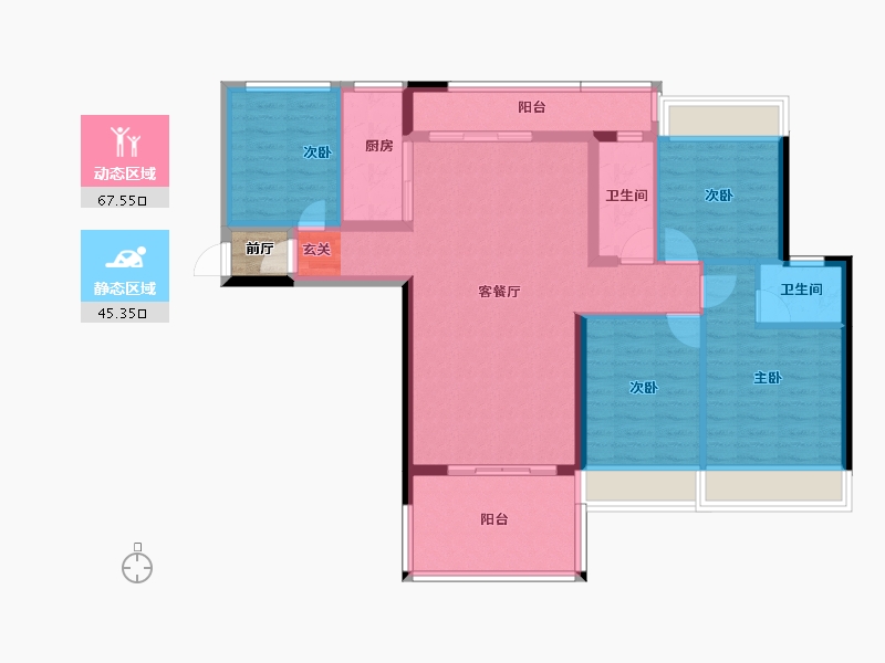 广东省-湛江市-凯旋名居-102.91-户型库-动静分区