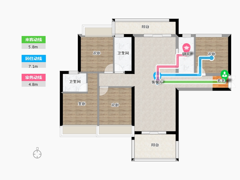 广东省-湛江市-凯旋名居-107.99-户型库-动静线