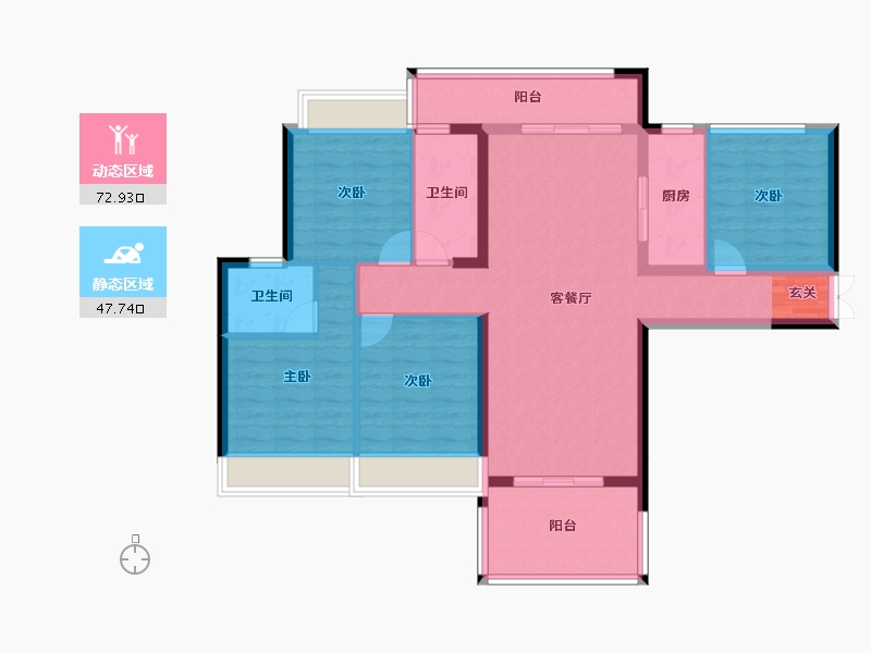 广东省-湛江市-凯旋名居-107.99-户型库-动静分区