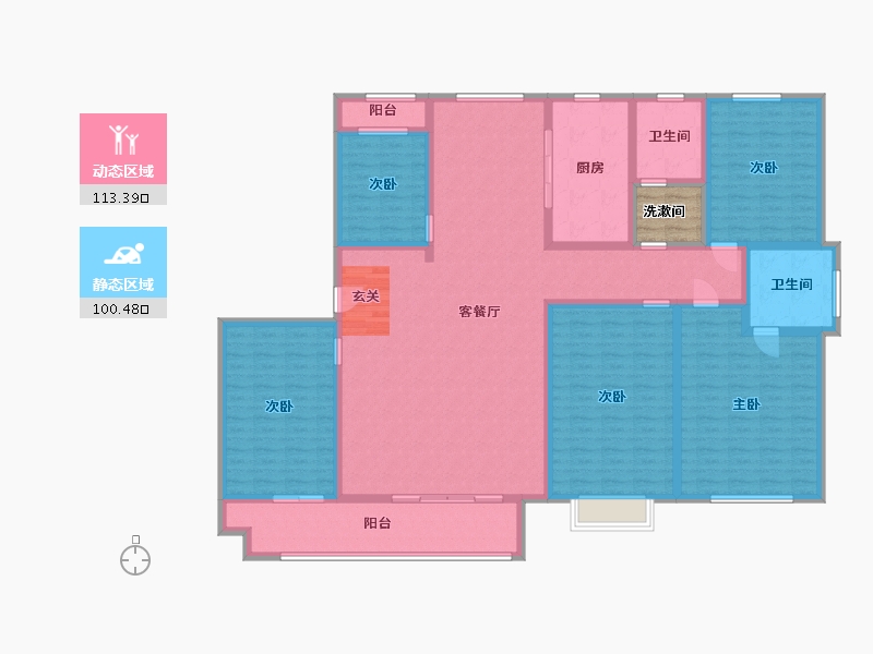 山东省-菏泽市-鲁菏红花园-197.60-户型库-动静分区