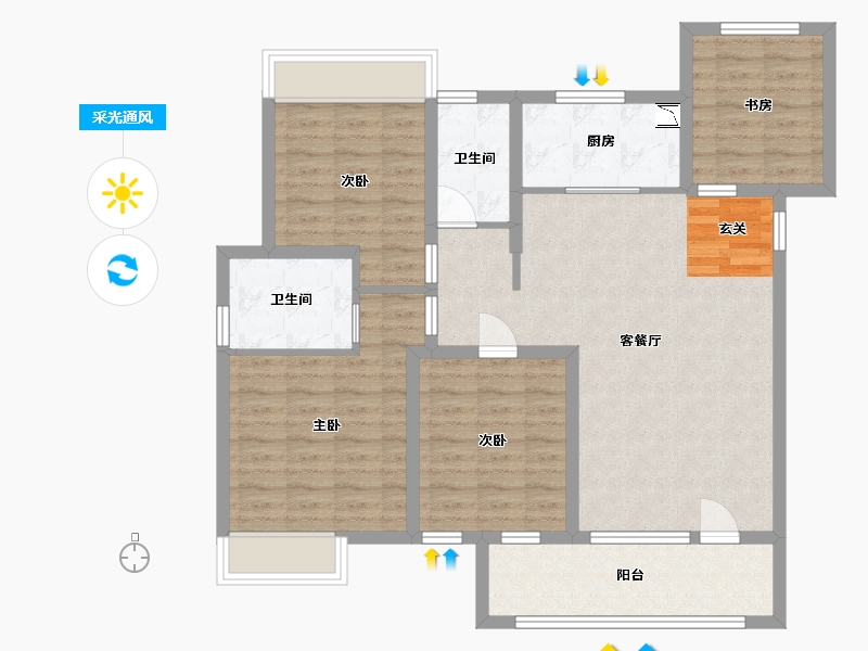 山东省-菏泽市-中�Z・珑�Z湾-100.00-户型库-采光通风