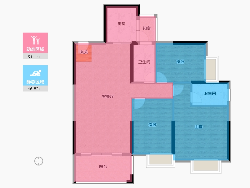 广东省-湛江市-碧海金岸花园-97.56-户型库-动静分区